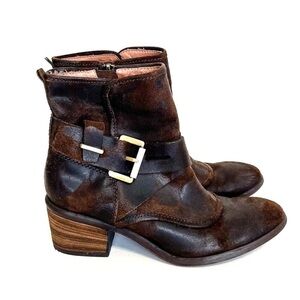 Donald J. Pliner Distressed Leather Ankle Booties